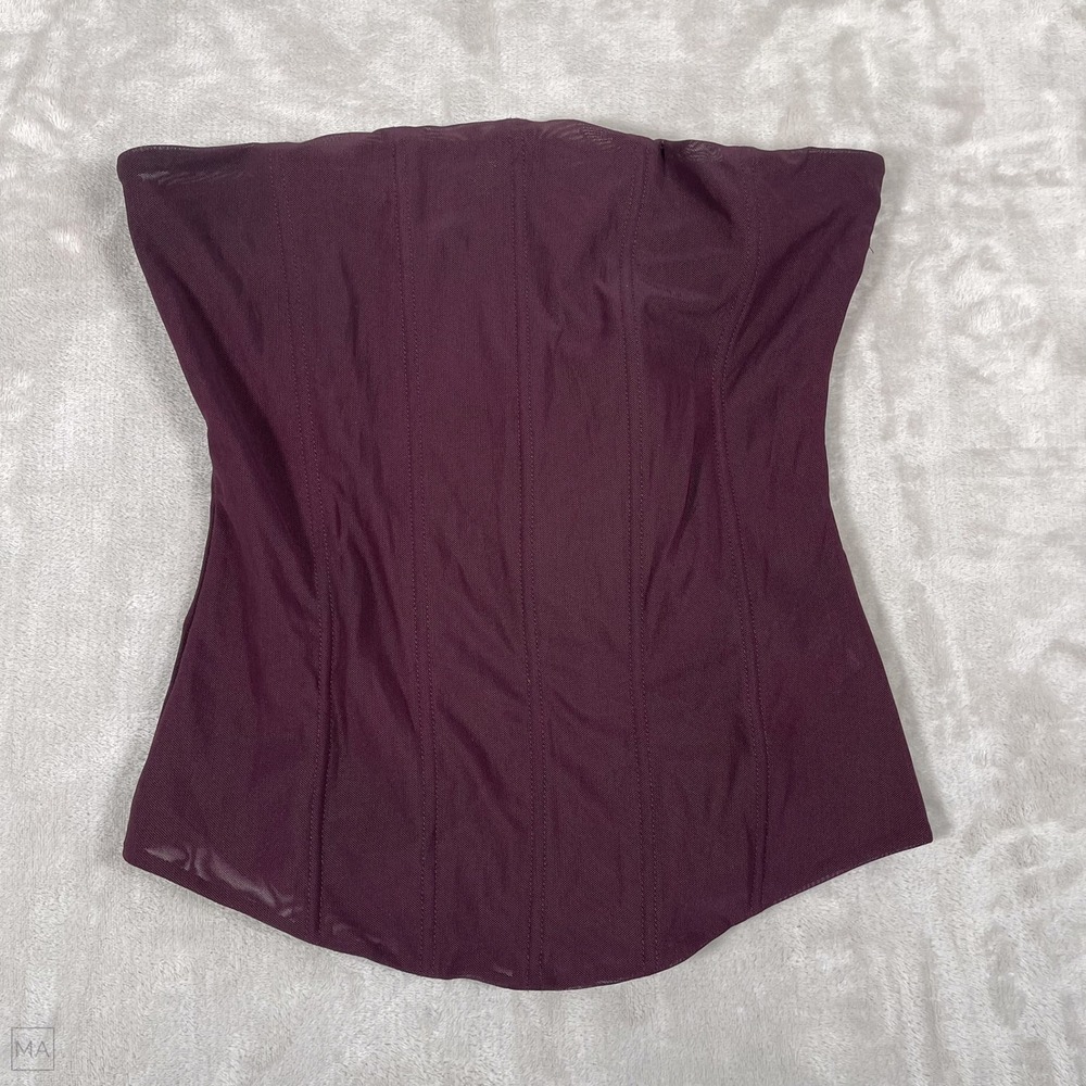 Missguided Women's Tube Top Mesh Whimsigoth Festival Emo Fairy Sheer M Purple